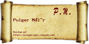 Pulger Mór névjegykártya